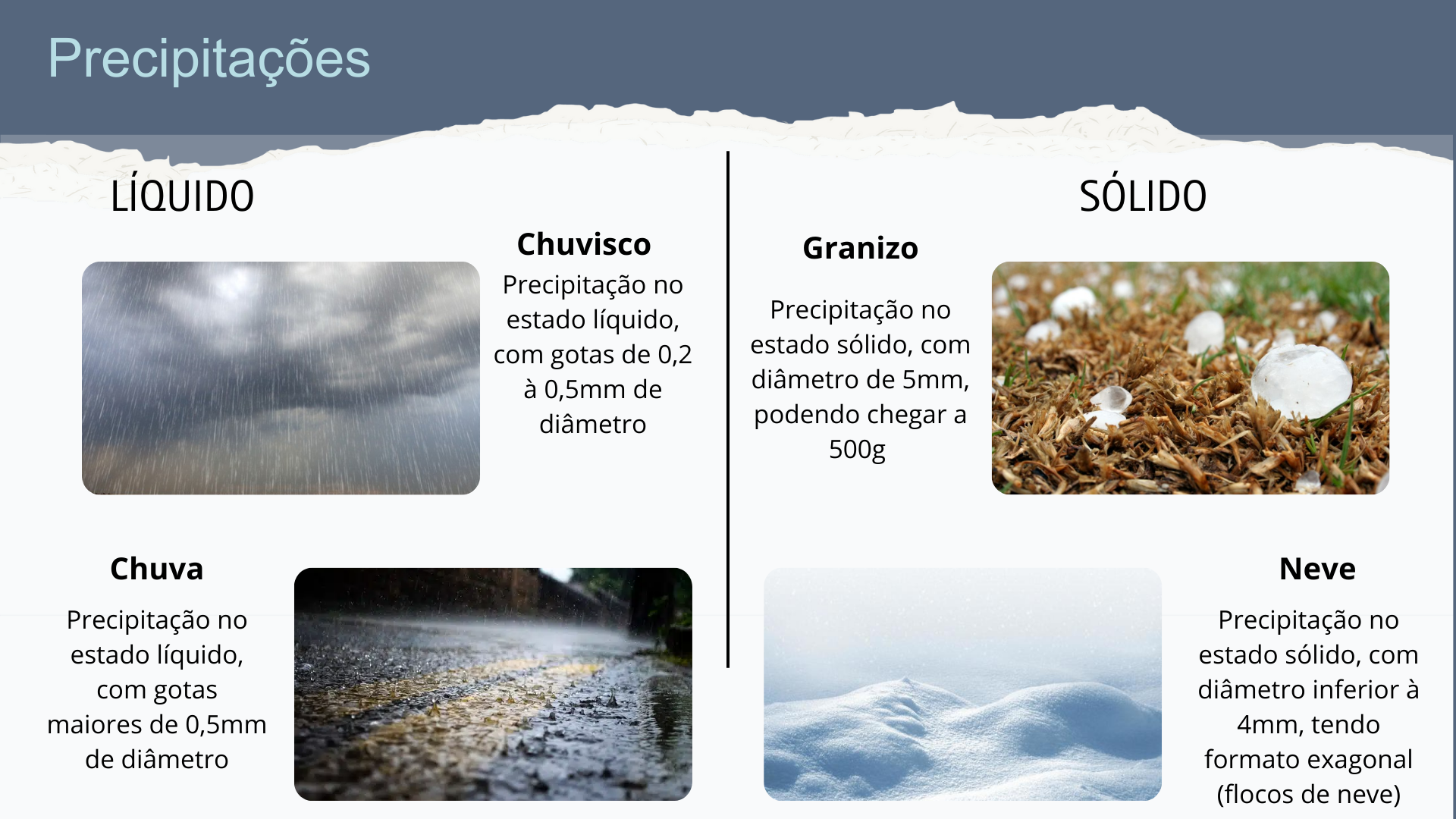 tipos de precipitação